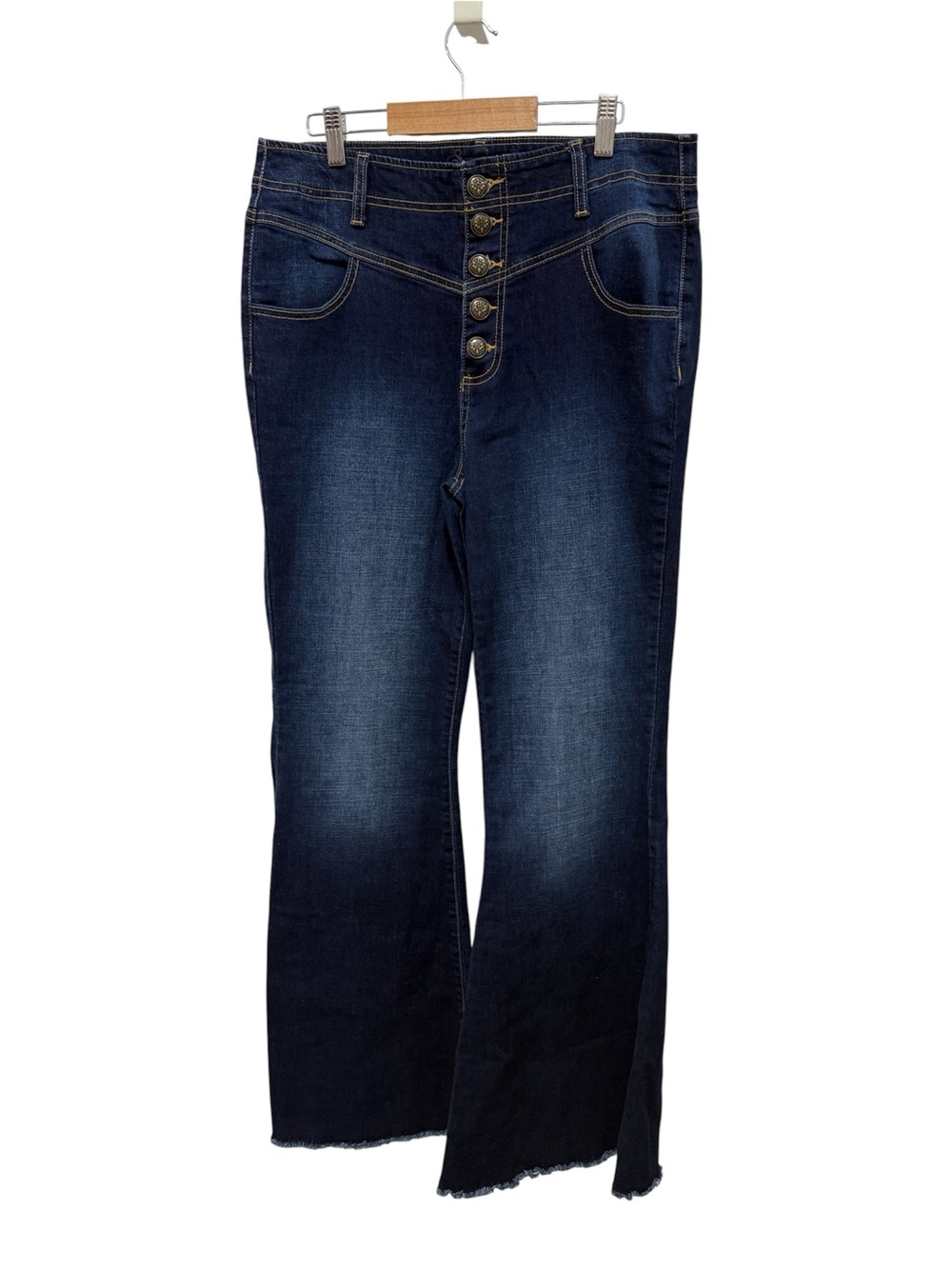 Dark Wash Button-Fly Spoon Jeans
